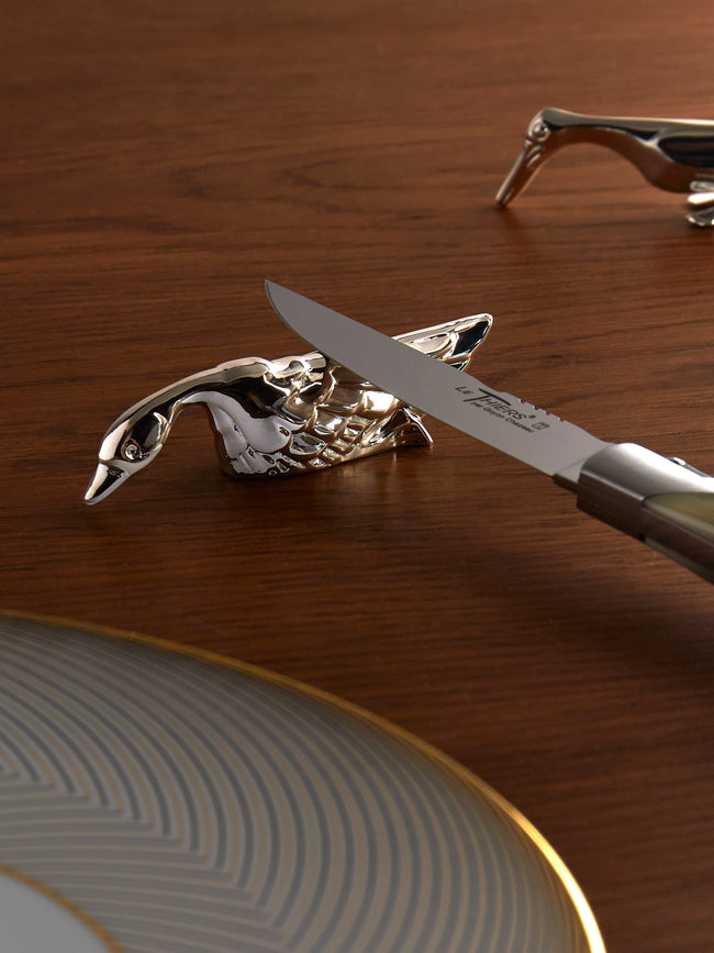 Christofle - Gallia Silver-Plated Pelican and Swan Knife Rests (Set of 2) - Silver - ABASK
