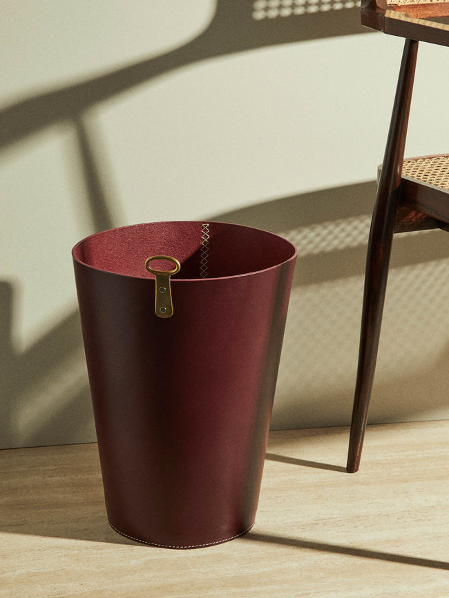 Otis Ingrams - Eyelet Leather Wastepaper Bin -  - ABASK