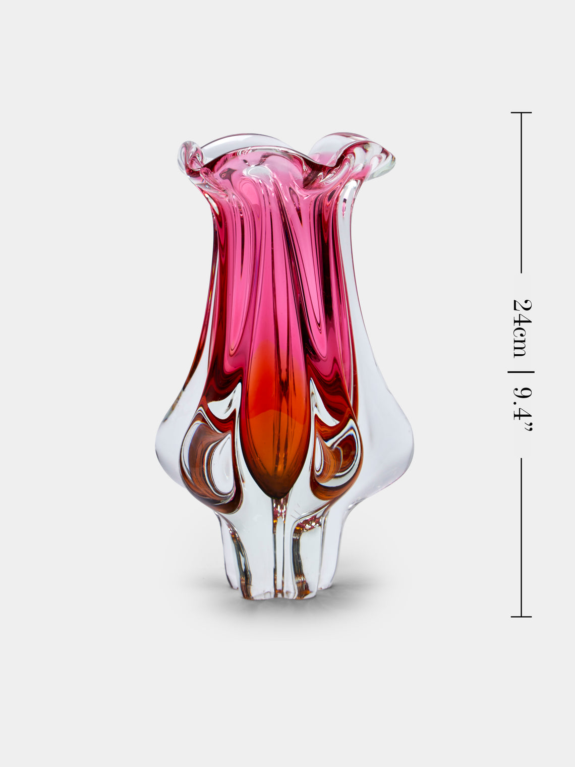 Antique and Vintage - Mid-Century Glass Vase - Pink - ABASK