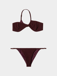 Sara Cristina - Narcissus One-Shoulder Bikini | Size: L - Burgundy - ABASK - 
