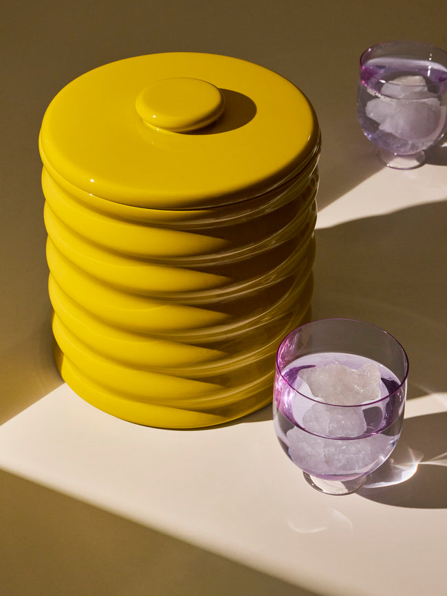 The Lacquer Company - Wiggle Lacquered Ice Bucket - Yellow - ABASK