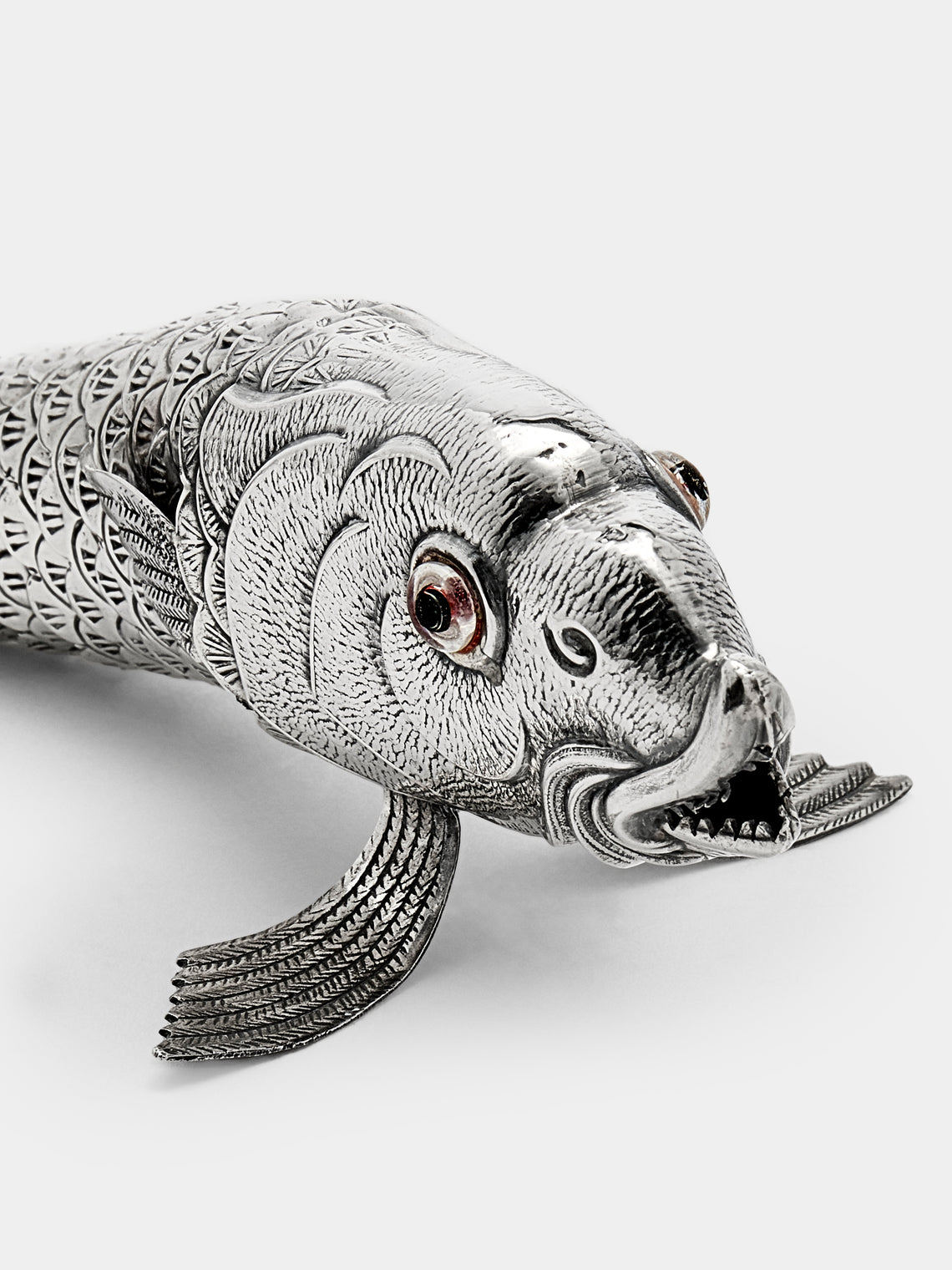 Antique and Vintage - 1960s Spanish Solid Silver Articulating Fish - Silver - ABASK