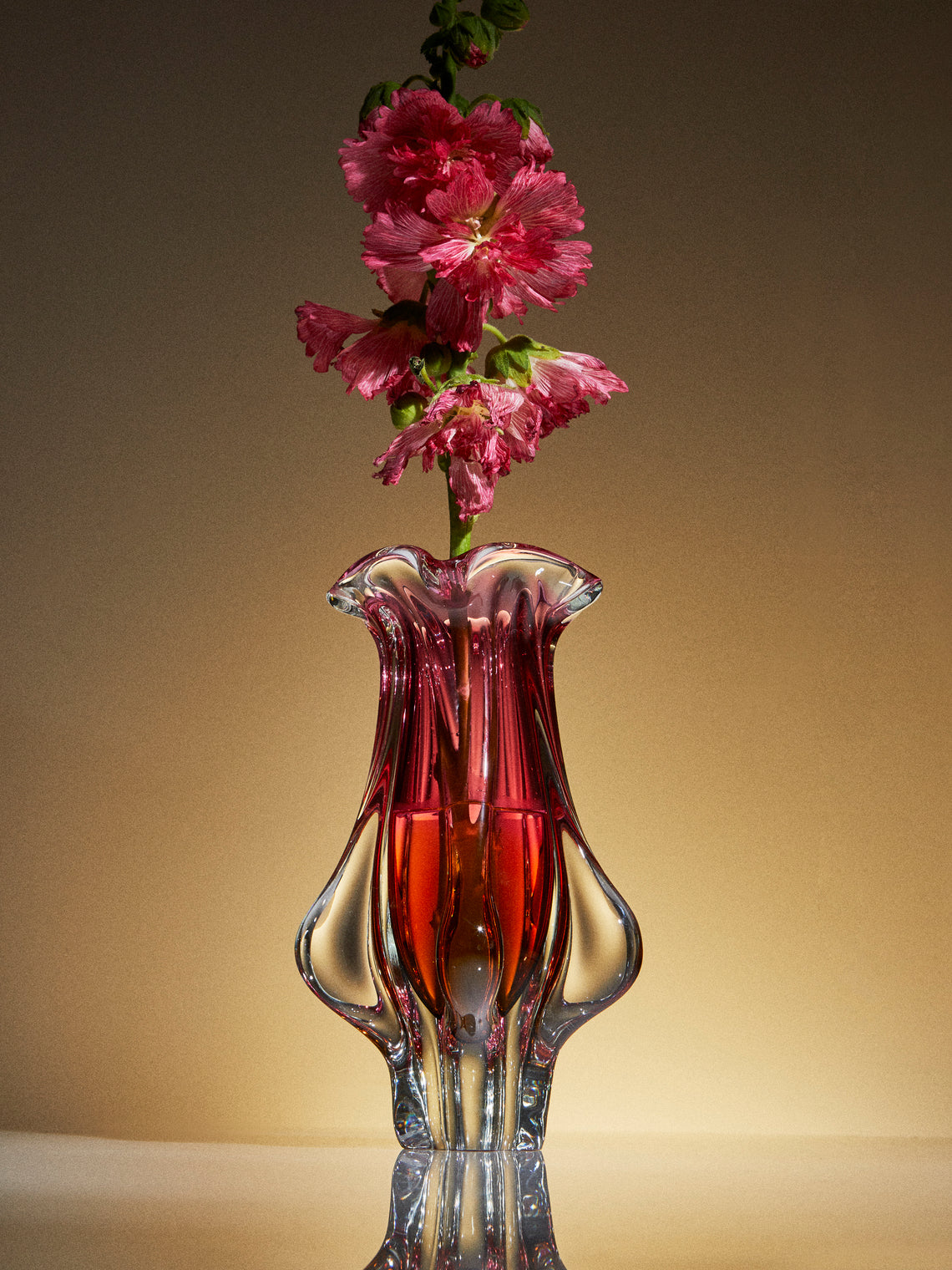 Antique and Vintage - Mid-Century Glass Vase - Pink - ABASK
